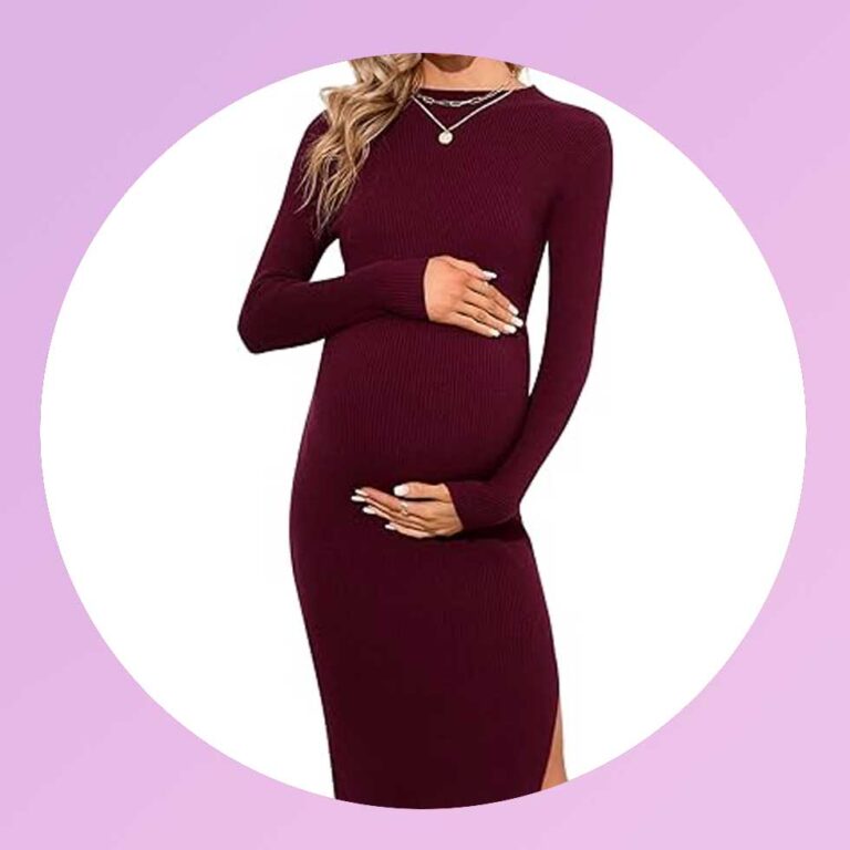 Bodycon Ribbed Knit Maternity Dress