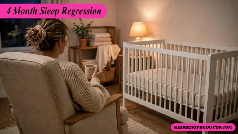 Tired parent in a nursing chair watching a crib at night