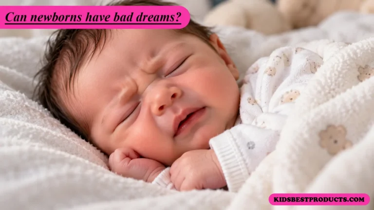 Can newborns have bad dreams? A newborn asleep with a slightly scrunched, whimpering expression
